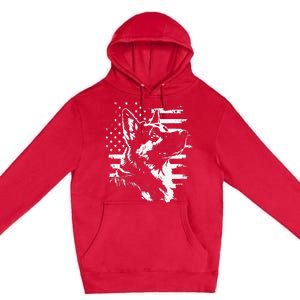 Patriotic German Shepherd AMERICAN FLAG 4th Of July Gifts Premium Pullover Hoodie