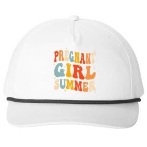 Pregnant Girl Summer Baby Announcement Pregnancy Reveal Snapback Five-Panel Rope Hat