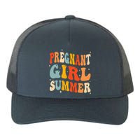 Pregnant Girl Summer Baby Announcement Pregnancy Reveal Yupoong Adult 5-Panel Trucker Hat