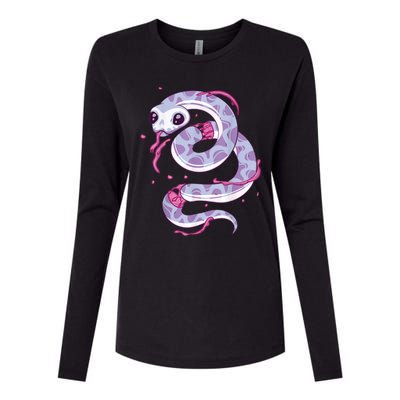 Pastel Goth Snake Creepy Serpent Kawaii Emo Nu Goth Womens Cotton Relaxed Long Sleeve T-Shirt