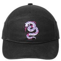 Pastel Goth Snake Creepy Serpent Kawaii Emo Nu Goth 7-Panel Snapback Hat