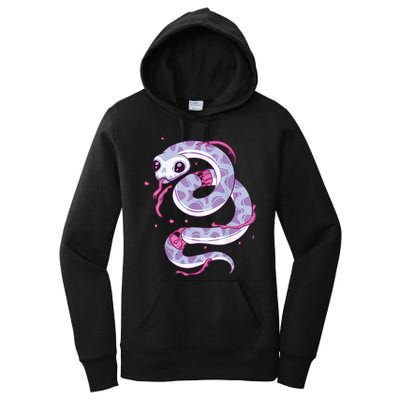 Pastel Goth Snake Creepy Serpent Kawaii Emo Nu Goth Women's Pullover Hoodie