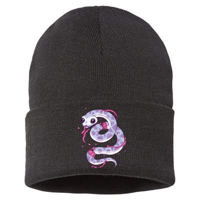 Pastel Goth Snake Creepy Serpent Kawaii Emo Nu Goth Sustainable Knit Beanie