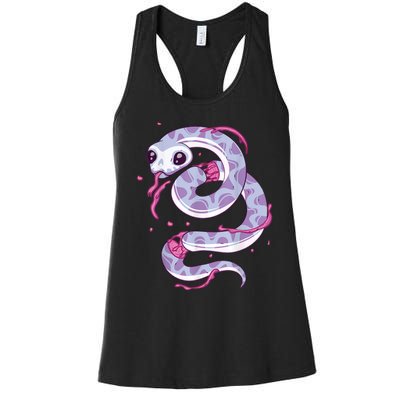 Pastel Goth Snake Creepy Serpent Kawaii Emo Nu Goth Women's Racerback Tank