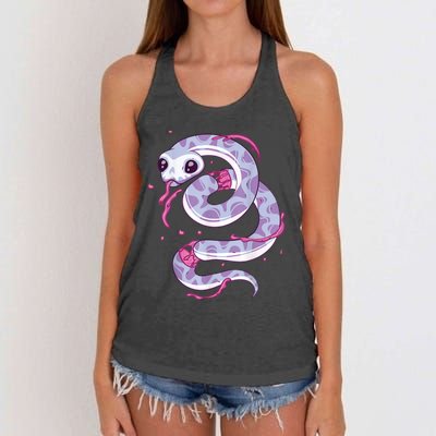 Pastel Goth Snake Creepy Serpent Kawaii Emo Nu Goth Women's Knotted Racerback Tank