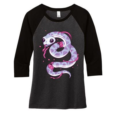 Pastel Goth Snake Creepy Serpent Kawaii Emo Nu Goth Women's Tri-Blend 3/4-Sleeve Raglan Shirt