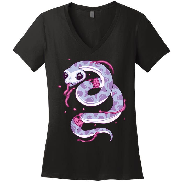 Pastel Goth Snake Creepy Serpent Kawaii Emo Nu Goth Women's V-Neck T-Shirt