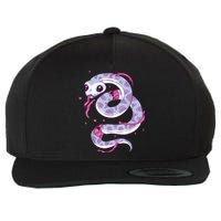 Pastel Goth Snake Creepy Serpent Kawaii Emo Nu Goth Wool Snapback Cap