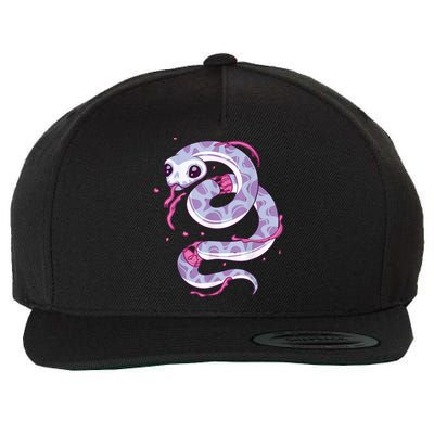 Pastel Goth Snake Creepy Serpent Kawaii Emo Nu Goth Wool Snapback Cap