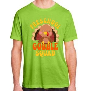 Preschool Gobble Squad Cute Turkey Thanksgiving Teacher Adult ChromaSoft Performance T-Shirt