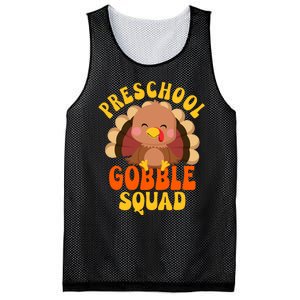 Preschool Gobble Squad Cute Turkey Thanksgiving Teacher Mesh Reversible Basketball Jersey Tank