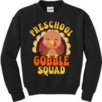 Preschool Gobble Squad Cute Turkey Thanksgiving Teacher Kids Sweatshirt