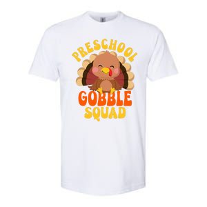 Preschool Gobble Squad Cute Turkey Thanksgiving Teacher Softstyle CVC T-Shirt