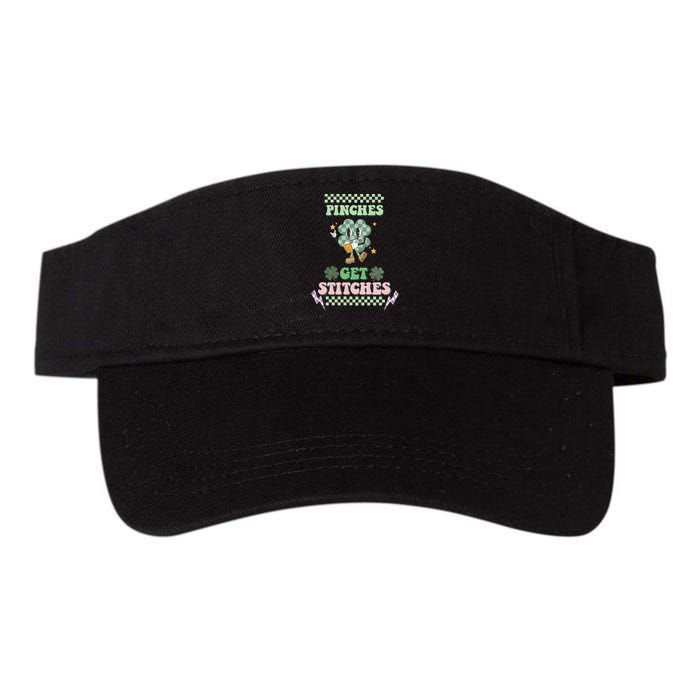 Pinches Get Stitches St Patricks Days Lucky Vibes Clover Irish Drinking Team Valucap Bio-Washed Visor