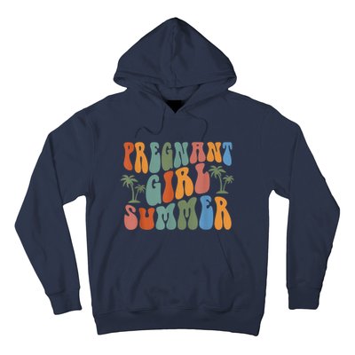 Pregnant Girl Summer Baby Announcement Pregnancy Reveal  Hoodie