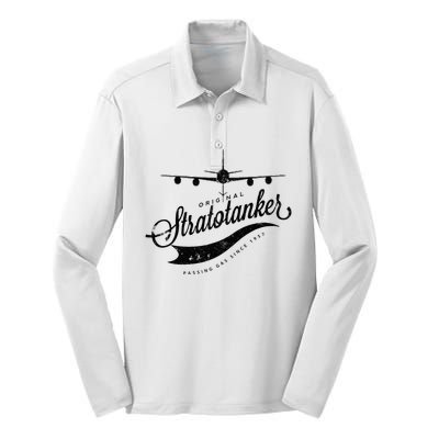 Passing Gas Since 1957 Kc135 Tanker Airplane Silk Touch Performance Long Sleeve Polo