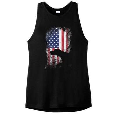 Patriotic German Shorthaired Pointer American Flag Gsp Dog Ladies PosiCharge Tri-Blend Wicking Tank