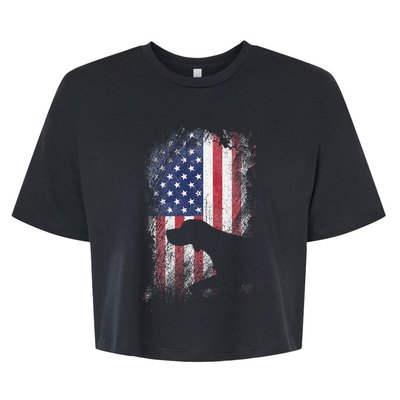 Patriotic German Shorthaired Pointer American Flag Gsp Dog Bella+Canvas Jersey Crop Tee