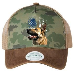 Patriotic German Shepherd American Flag 4th of July Legacy Tie Dye Trucker Hat