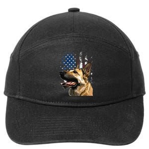 Patriotic German Shepherd American Flag 4th of July 7-Panel Snapback Hat