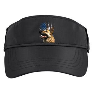 Patriotic German Shepherd American Flag 4th of July Adult Drive Performance Visor