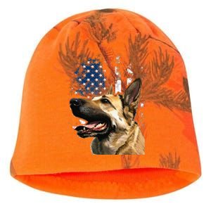 Patriotic German Shepherd American Flag 4th of July Kati - Camo Knit Beanie