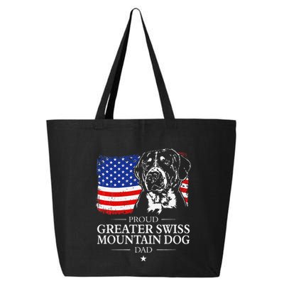 Proud Greater Swiss Mountain Dog Dad American Flag Patriotic 25L Jumbo Tote