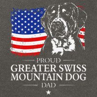 Proud Greater Swiss Mountain Dog Dad American Flag Patriotic Cotton Canvas Backpack