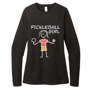 Pickleball Girl Stickman Pickle Ball Womens CVC Long Sleeve Shirt