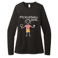 Pickleball Girl Stickman Pickle Ball Womens CVC Long Sleeve Shirt