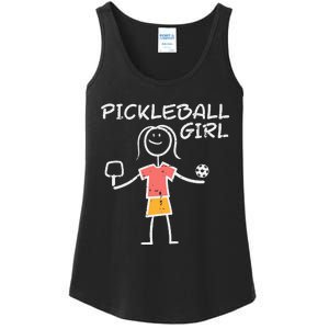 Pickleball Girl Stickman Pickle Ball Ladies Essential Tank