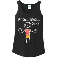 Pickleball Girl Stickman Pickle Ball Ladies Essential Tank