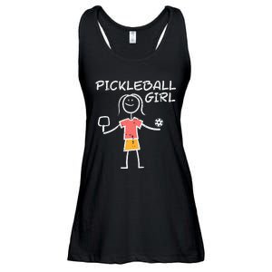 Pickleball Girl Stickman Pickle Ball Ladies Essential Flowy Tank