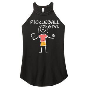 Pickleball Girl Stickman Pickle Ball Women's Perfect Tri Rocker Tank