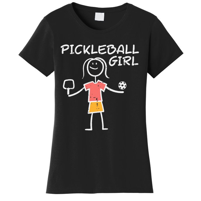 Pickleball Girl Stickman Pickle Ball Women's T-Shirt