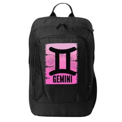 Pink Gemini Symbol May Birthday Born In June Zodiac Sign City Backpack