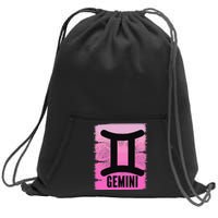 Pink Gemini Symbol May Birthday Born In June Zodiac Sign Sweatshirt Cinch Pack Bag