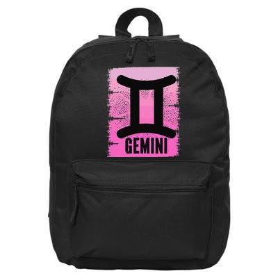 Pink Gemini Symbol May Birthday Born In June Zodiac Sign 16 in Basic Backpack