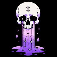 Pastel Goth Skull Crying Sad Stars Purple Alt Aesthetic Doggie Tank