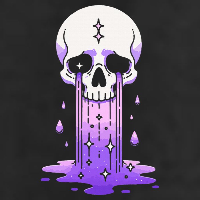 Pastel Goth Skull Crying Sad Stars Purple Alt Aesthetic Adult Drive Performance Visor