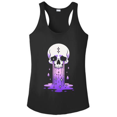 Pastel Goth Skull Crying Sad Stars Purple Alt Aesthetic Ladies PosiCharge Competitor Racerback Tank