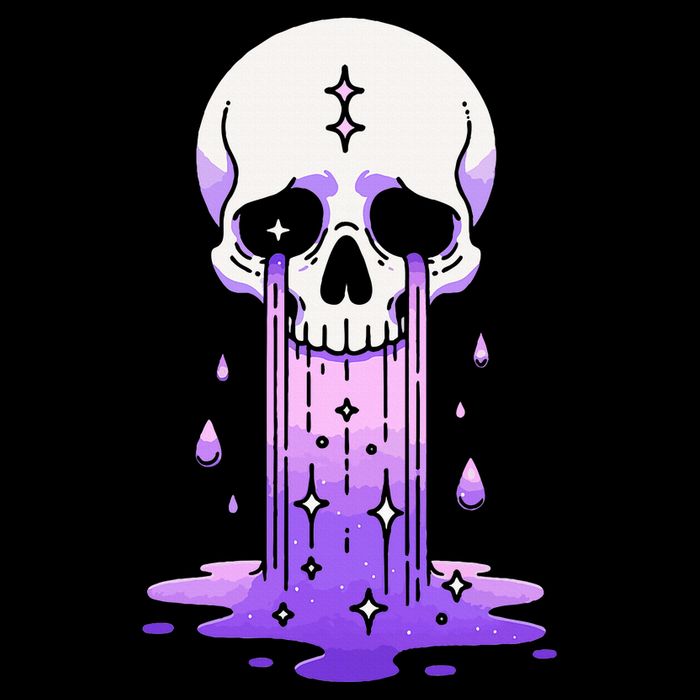 Pastel Goth Skull Crying Sad Stars Purple Alt Aesthetic Visor