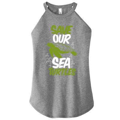 Promeaningful Giftenviront Save Our Sea Turtle Ocean Beach Animal Lover Gift Women’s Perfect Tri Rocker Tank