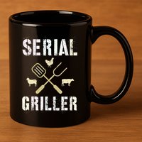 Pitmaster Grilling Serial Griller Pit Grandpa Brisket Patio 11oz C Handle Ceramic Mug