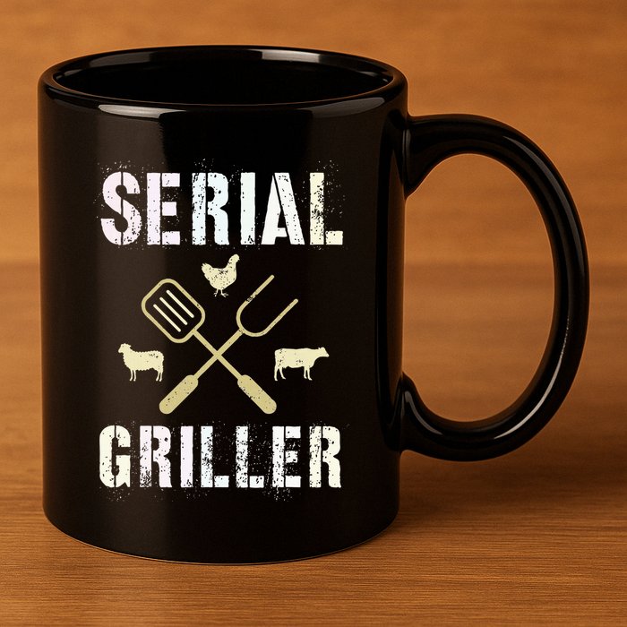 Pitmaster Grilling Serial Griller Pit Grandpa Brisket Patio 11oz C Handle Ceramic Mug