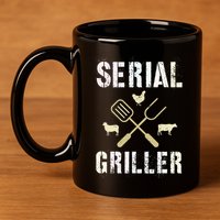 Pitmaster Grilling Serial Griller Pit Grandpa Brisket Patio 11oz C Handle Ceramic Mug