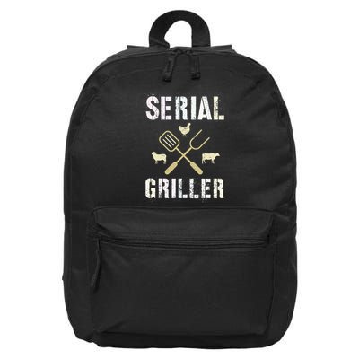 Pitmaster Grilling Serial Griller Pit Grandpa Brisket Patio 16 in Basic Backpack