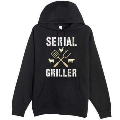 Pitmaster Grilling Serial Griller Pit Grandpa Brisket Patio Premium Pullover Hoodie