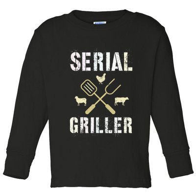 Pitmaster Grilling Serial Griller Pit Grandpa Brisket Patio Toddler Long Sleeve Shirt