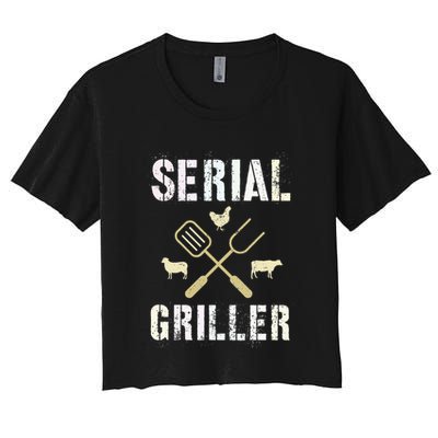 Pitmaster Grilling Serial Griller Pit Grandpa Brisket Patio Crop Top